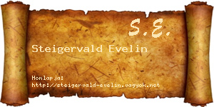 Steigervald Evelin névjegykártya
